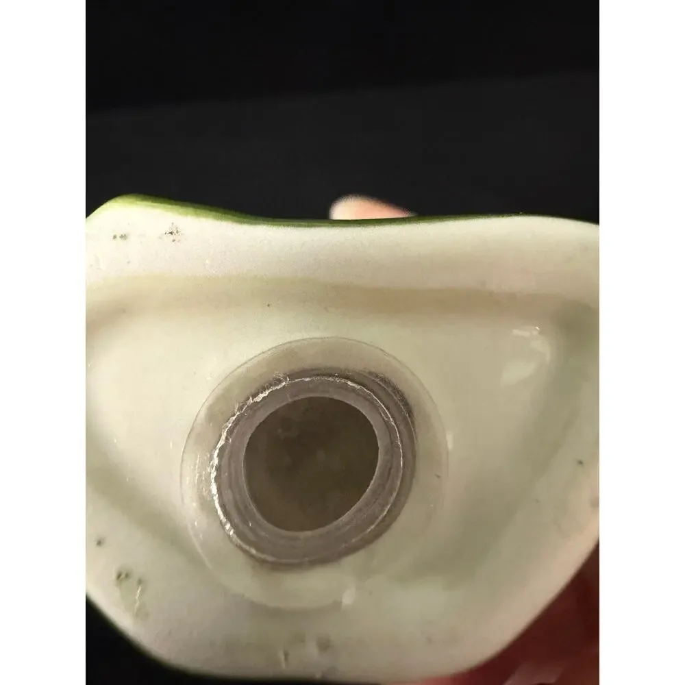 Vintage Green Frog Salt & Pepper Shakers Figural Ceramic Whimsical Pair
